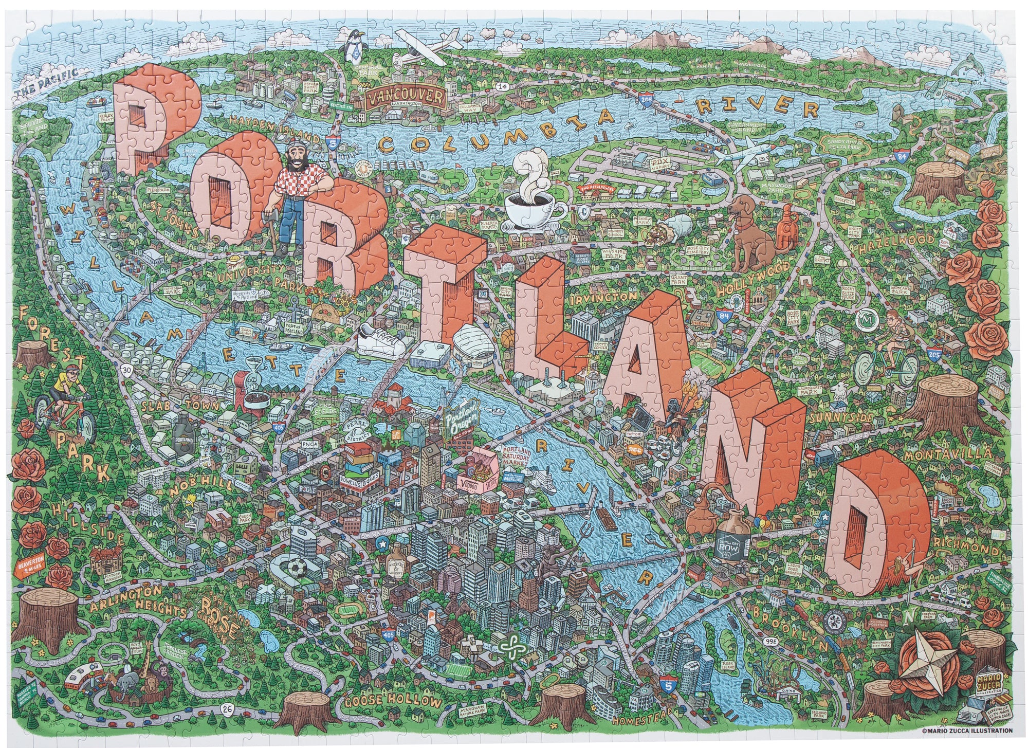 Portland Map by Mario Zucca