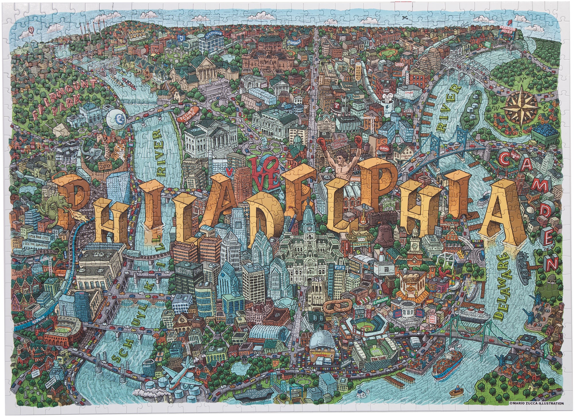 Philadelphia Map Puzzle by Mario Zucca
