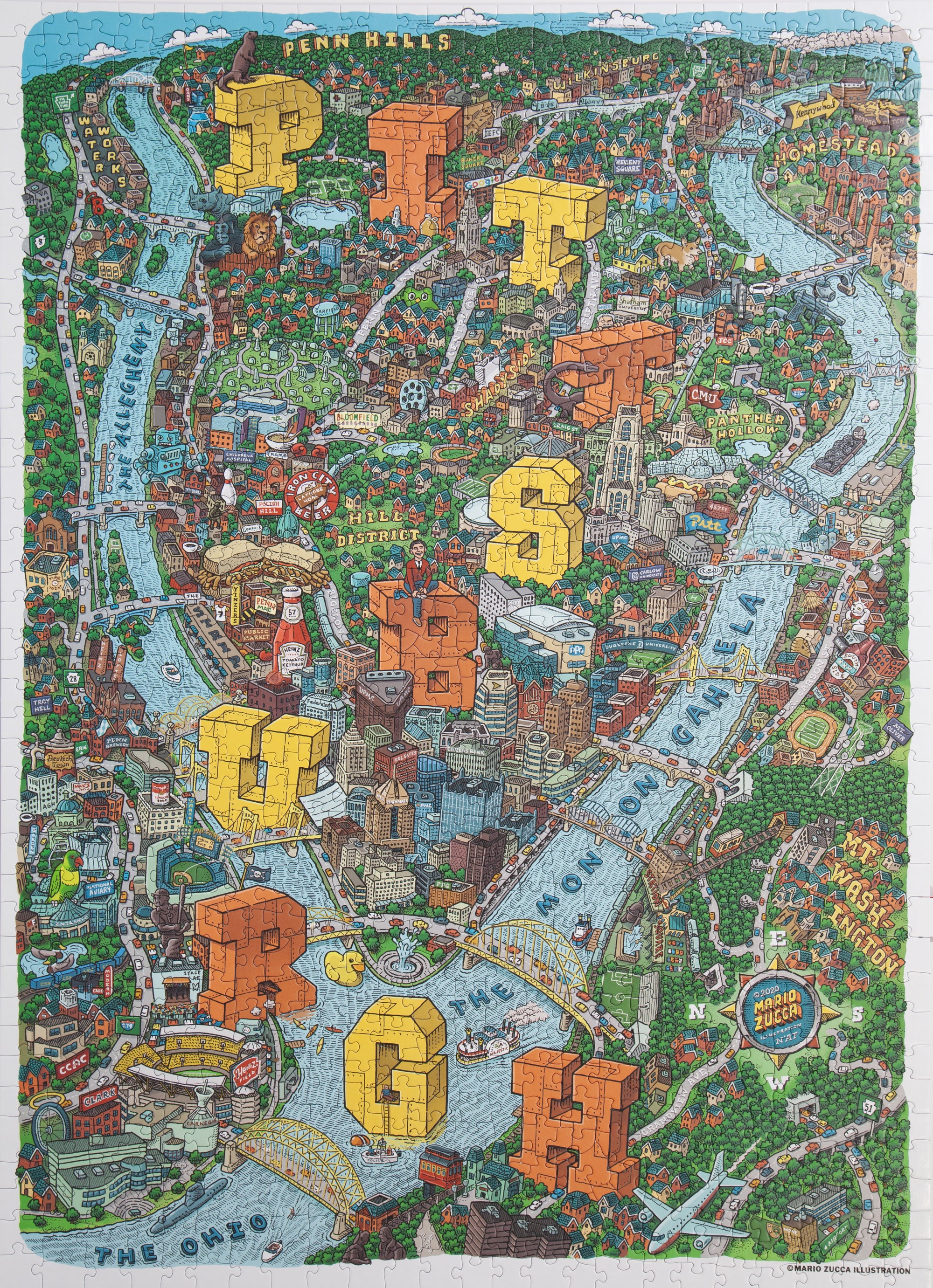Pittsburgh Map Puzzle by Mario Zucca